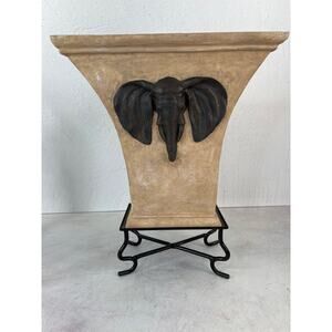 Elephant Planter/ plastic with‎ metal base/ 14 inches tall & 11 inches long